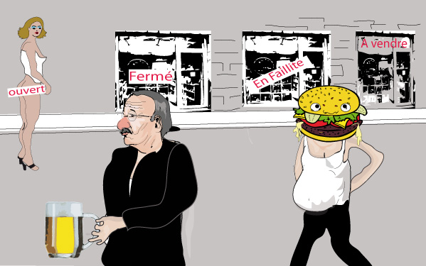 Un mausolée contre un  bock à Limoges